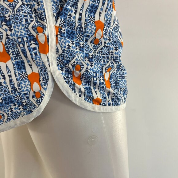 Stylish Blue and Orange Women's Shorts - Picture 2 of 5